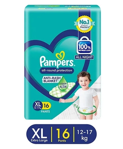 Pampers All-Round Protection Diaper Pants XL, 16 Count, Pack of 1