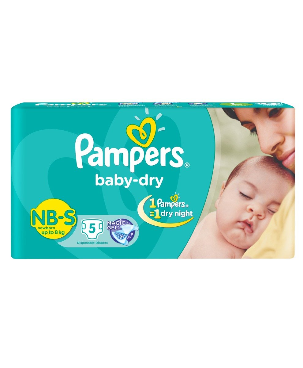 Pampers Baby Dry Diaper Pants New Born, 5 Count, Pack of 1 Pampers Baby Dry Diaper Pants New Born, 5 Count, Pack of 1