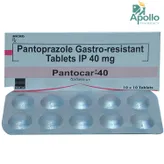 Pantocar 40 Tablet 10's, Pack of 10 TABLETS