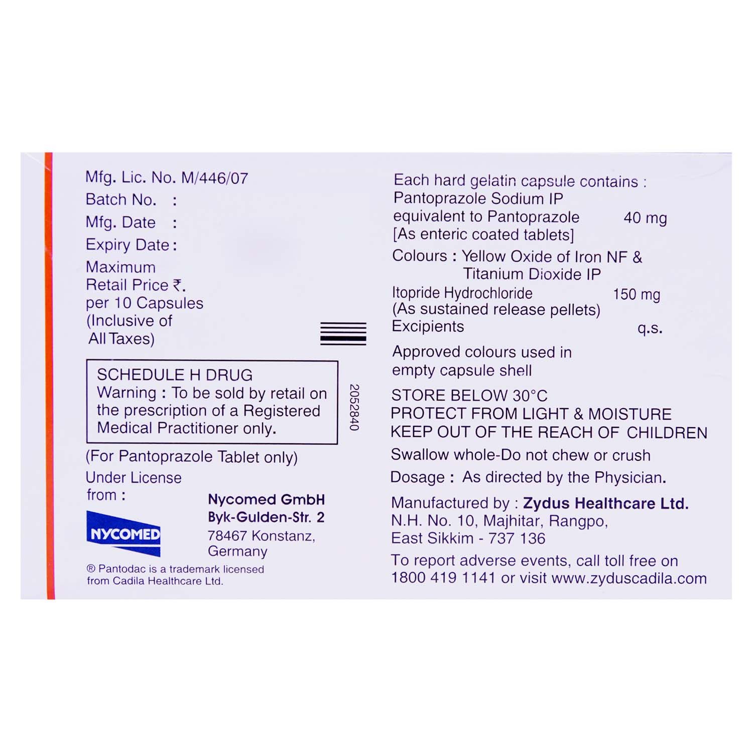 Pantodac IT Capsule 10's, Pack of 10 Pantodac IT Capsule 10's, Pack of 10