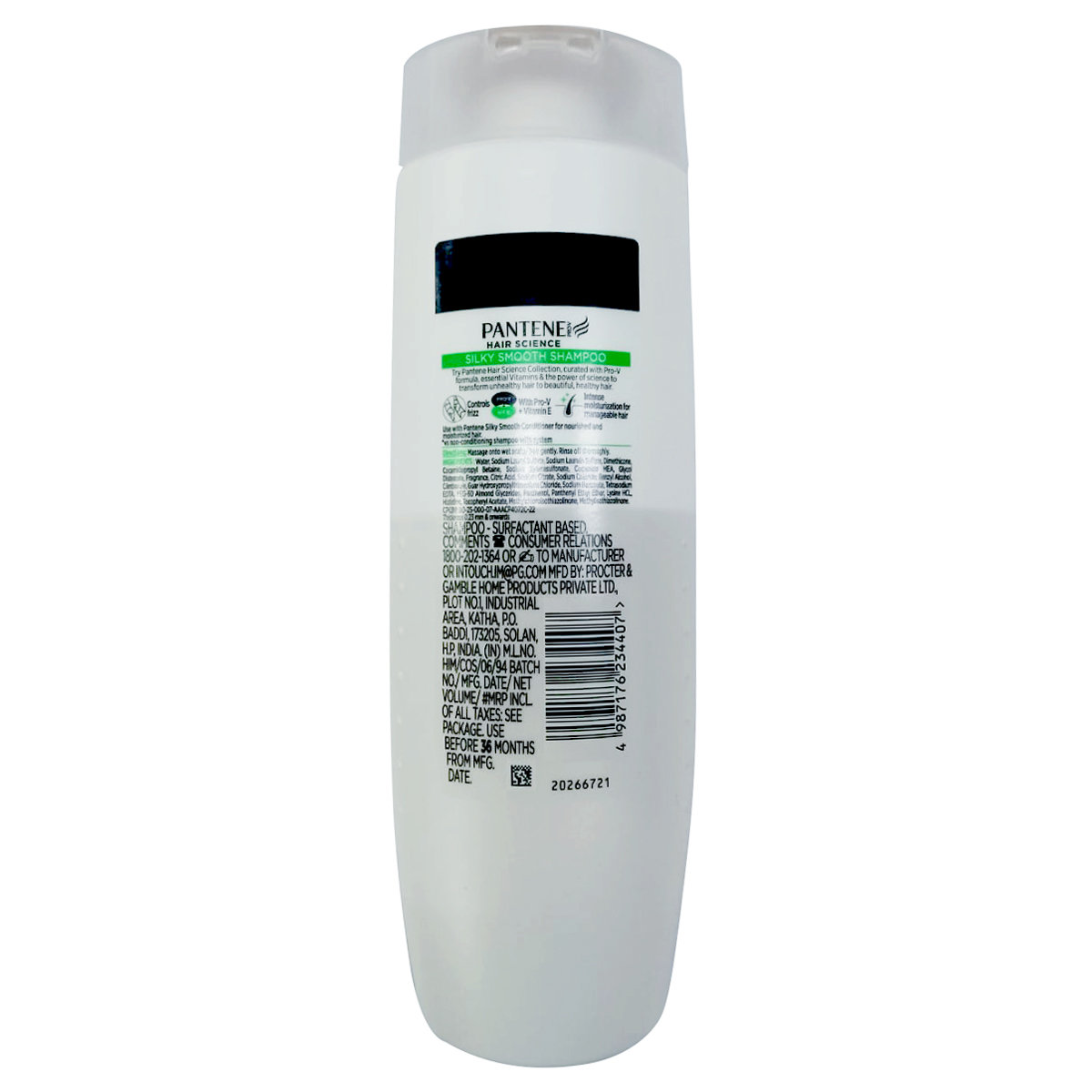 Pantene Hair Science Silky Smooth Shampoo with Pro-V + Vitamin E, 180 ml, Pack of 1 Pantene Hair Science Silky Smooth Shampoo with Pro-V + Vitamin E, 180 ml, Pack of 1