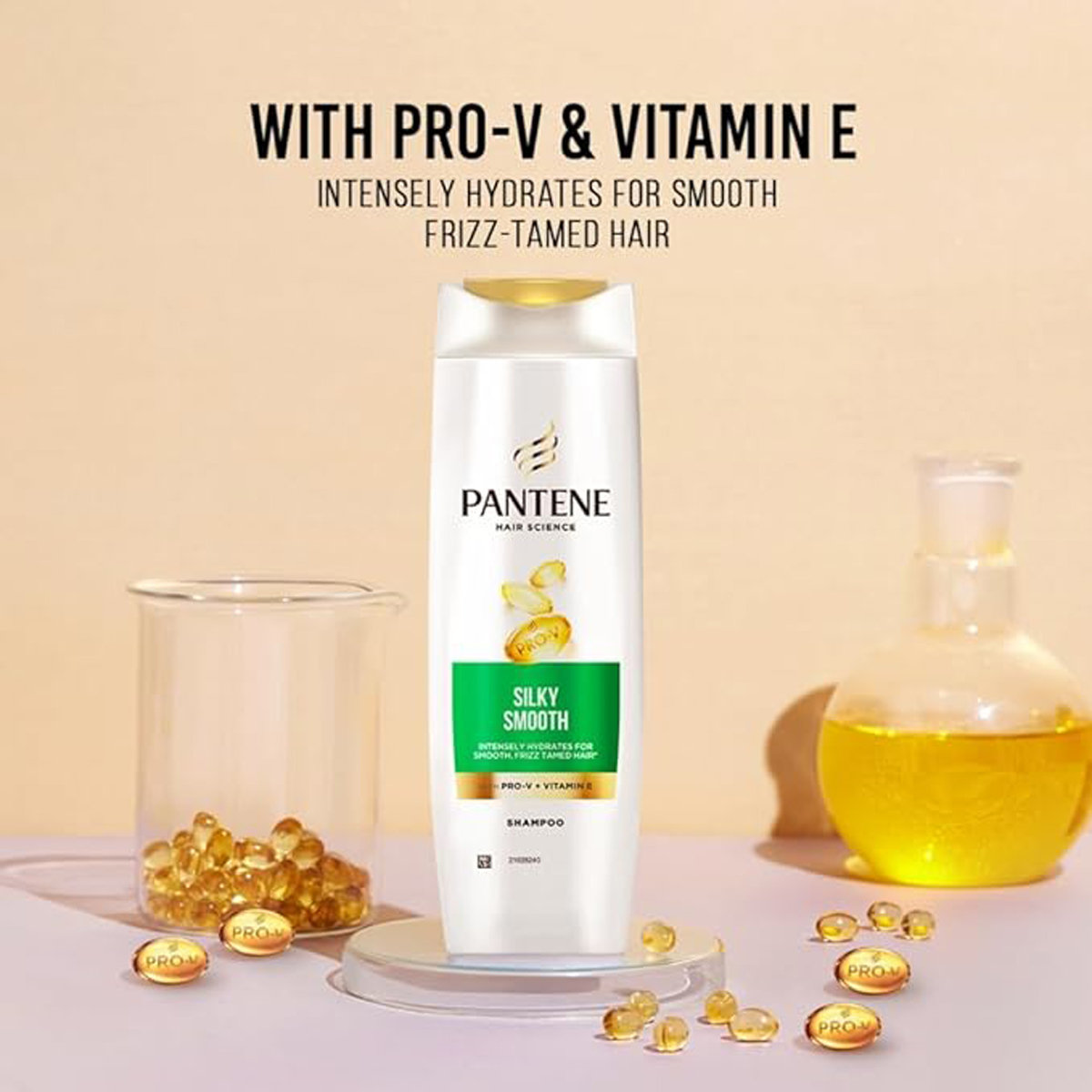 Pantene Hair Science Silky Smooth Shampoo with Pro-V + Vitamin E, 75 ml, Pack of 1 Pantene Hair Science Silky Smooth Shampoo with Pro-V + Vitamin E, 75 ml, Pack of 1