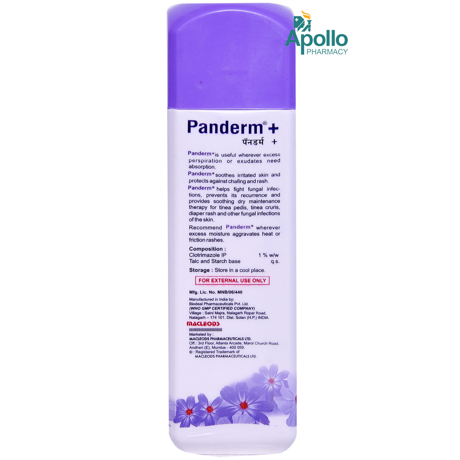 PANDERM PLUS POWDER | Uses, Side Effects, Price | Apollo Pharmacy
