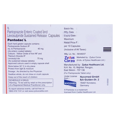 Pantodac L Capsule 10's, Pack of 10 CAPSULES