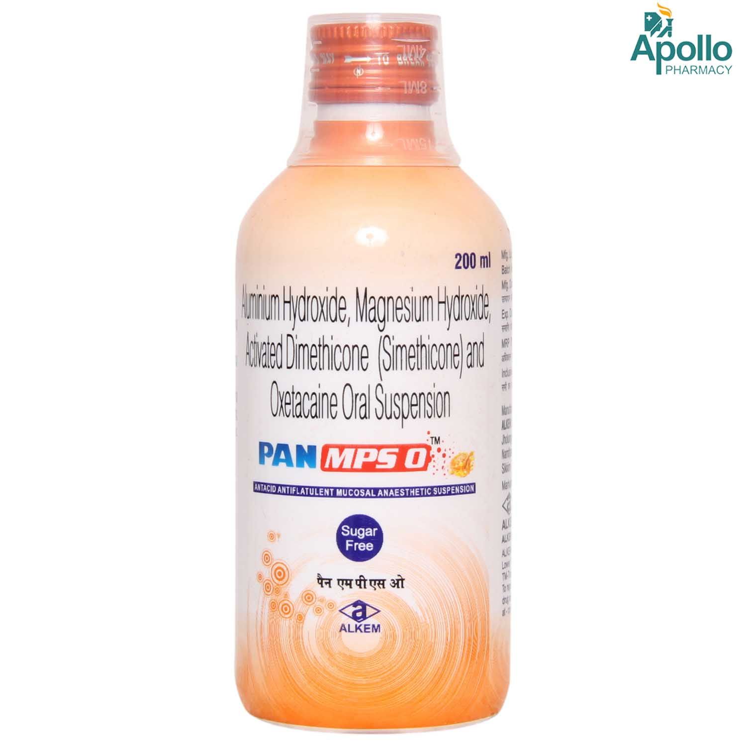 Buy PAN MPS O Sugar Free Suspension 200 ml Online