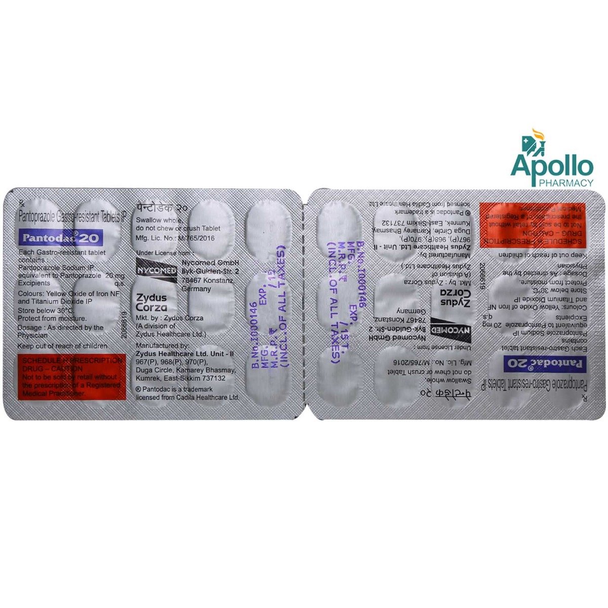 Pantodac 20 Tablet 15's, Pack of 15 TABLETS Pantodac 20 Tablet 15's, Pack of 15 TABLETS