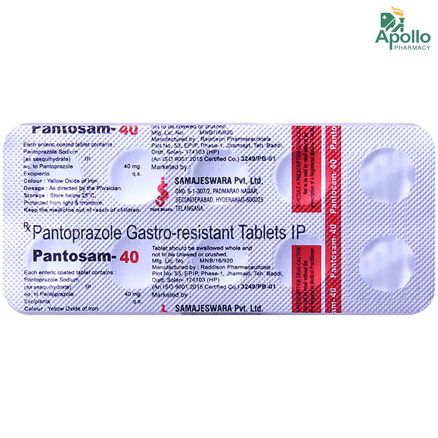 Pantosam-40 mg Tablet 10's, Pack of 10 TabletS Pantosam-40 mg Tablet 10's, Pack of 10 TabletS
