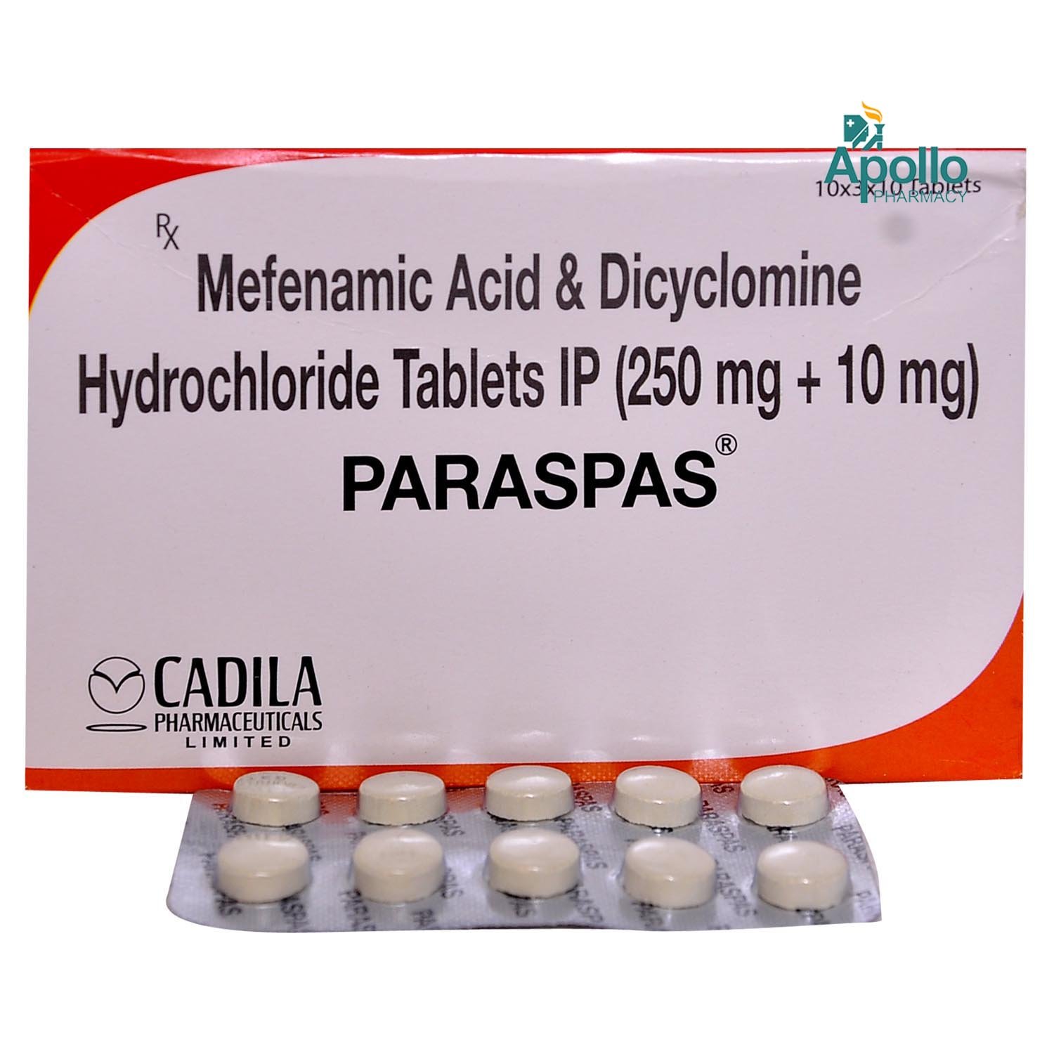 PARASPAS TABLET, Pack of 10 TABLETS PARASPAS TABLET, Pack of 10 TABLETS