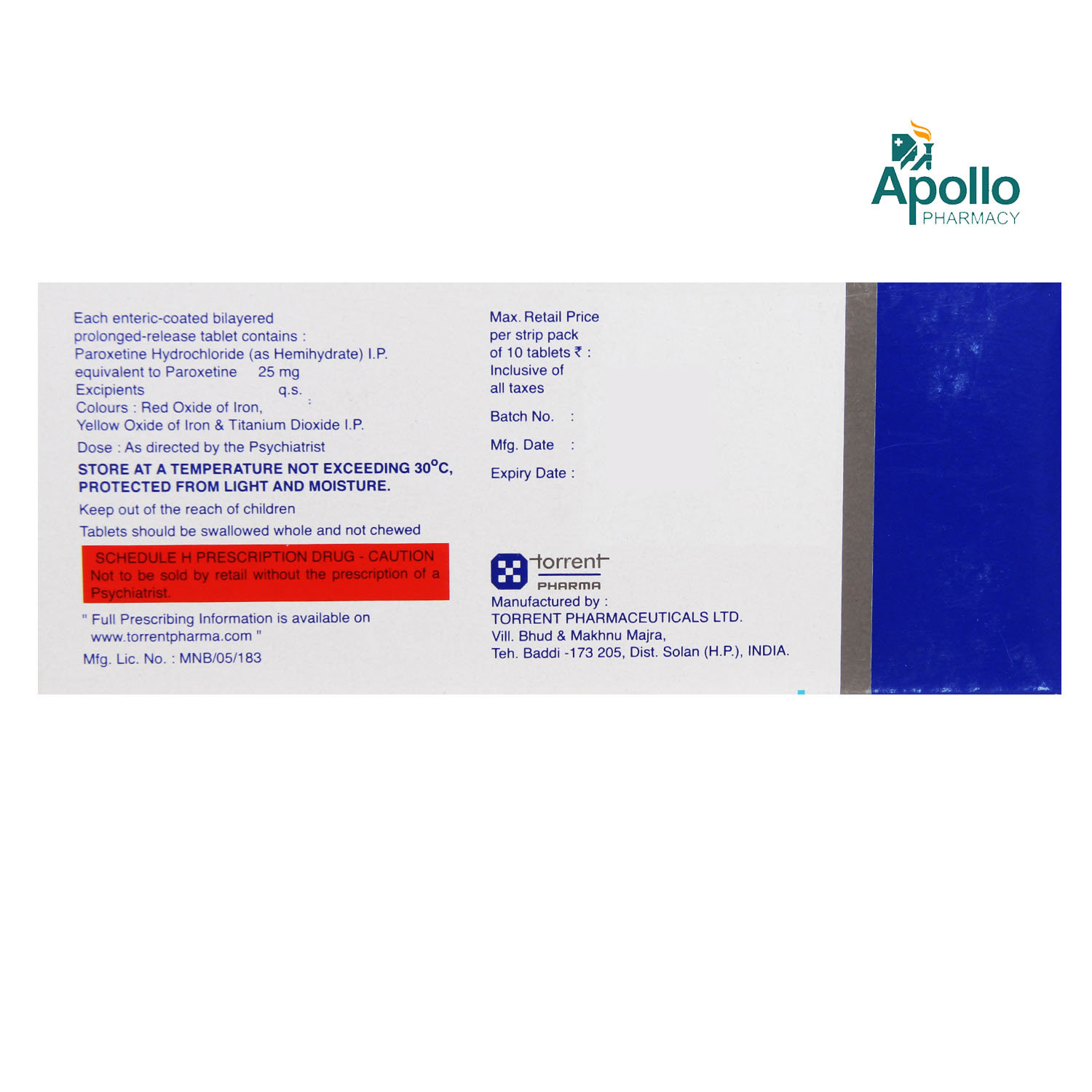 Paradise XR 25 Tablet 10's, Pack of 10 TabletS Paradise XR 25 Tablet 10's, Pack of 10 TabletS