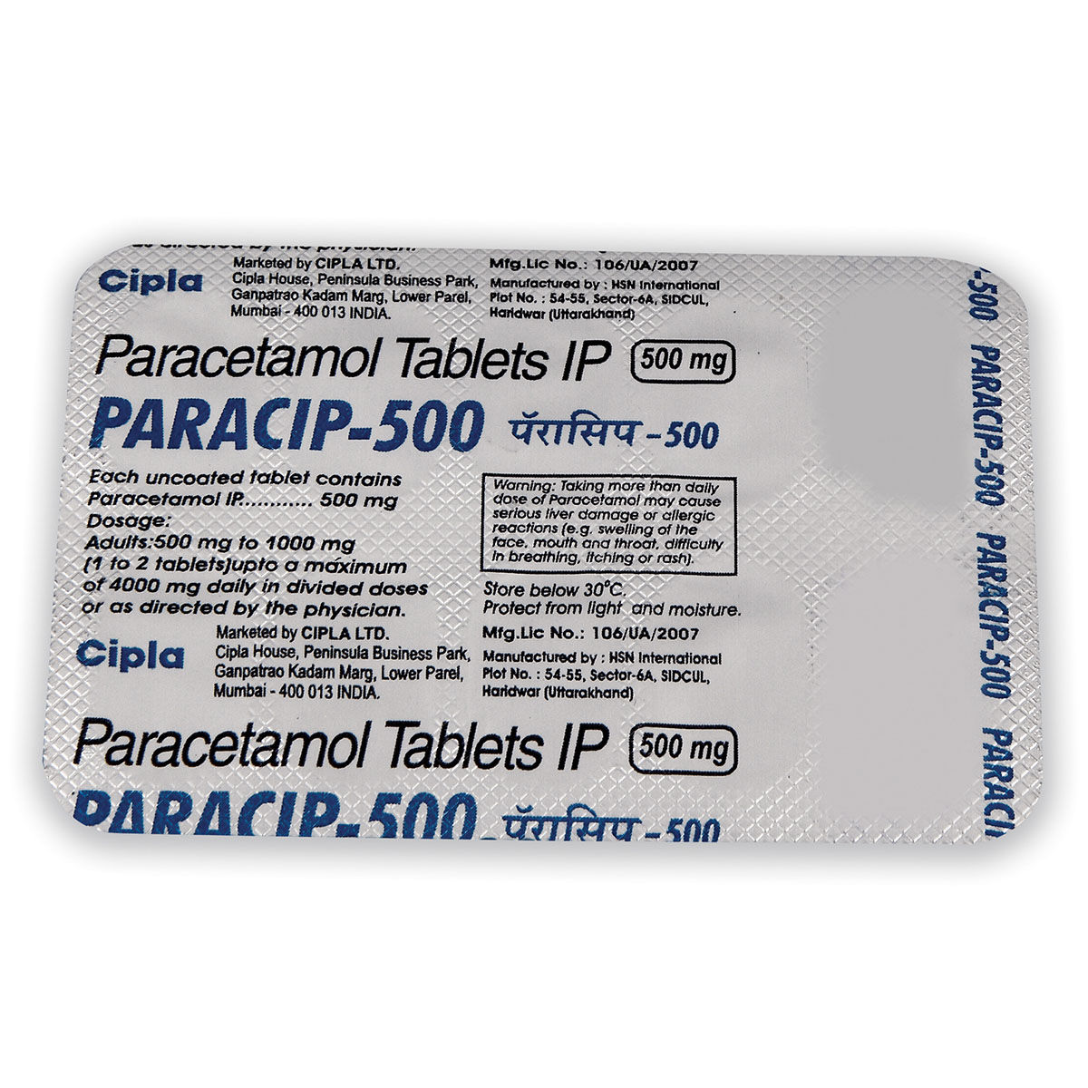 Buy Paracip-500 Tablet 10's Online