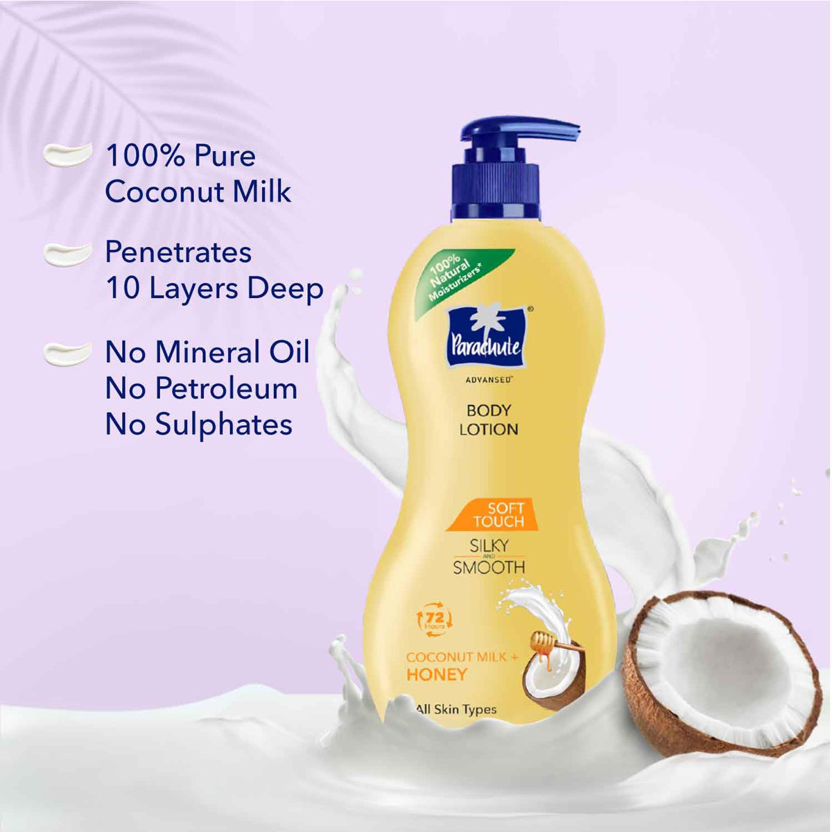 Parachute Advansed Soft Touch Body Lotion 225 ml | With Coconut Milk & Honey | Light Moisturization | Repairs Dryness | 100% Natural | For Dry Skin, Pack of 1 Parachute Advansed Soft Touch Body Lotion 225 ml | With Coconut Milk & Honey | Light Moisturization | Repairs Dryness | 100% Natural | For Dry Skin, Pack of 1