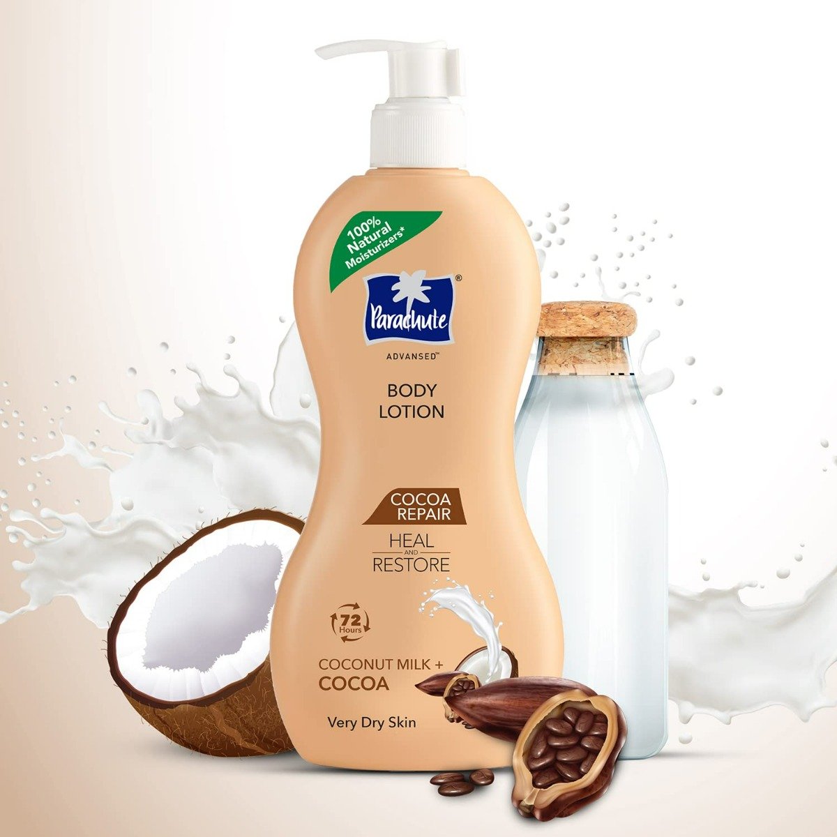 Parachute Advansed Cocoa Repair Body Lotion 400 ml | Coconut Milk & Coacoa | Heals & Restore Dry Skin During Winter | 72 Hrs Of Moisturization | For Very Dry Skin, Pack of 1 Parachute Advansed Cocoa Repair Body Lotion 400 ml | Coconut Milk & Coacoa | Heals & Restore Dry Skin During Winter | 72 Hrs Of Moisturization | For Very Dry Skin, Pack of 1