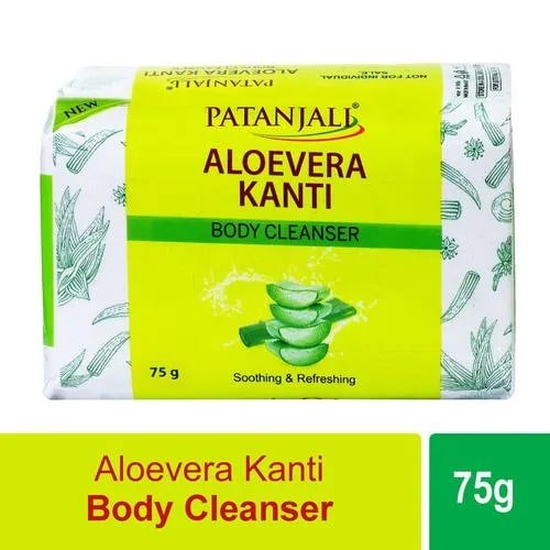 Patanjali Aloe Vera Kanti Body Cleanser 75 gm | Moisturises, Refreshes, Rejuvenates Skin | Remove Dryness, Pack of 1 Patanjali Aloe Vera Kanti Body Cleanser 75 gm | Moisturises, Refreshes, Rejuvenates Skin | Remove Dryness, Pack of 1