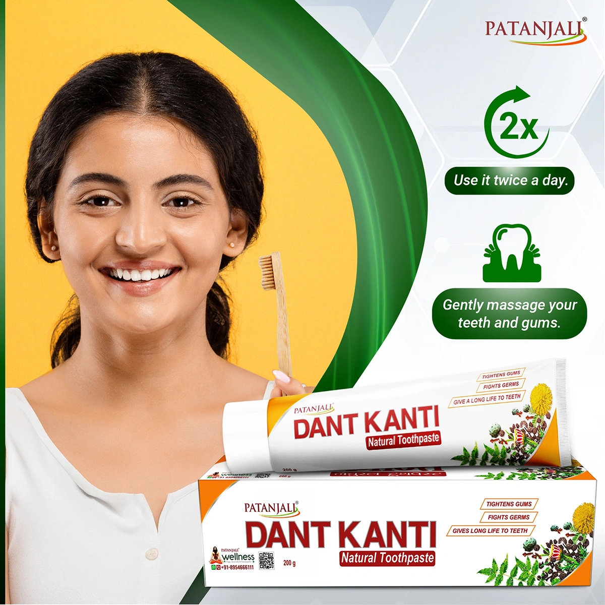 Patanjali Dant Kanti Natural Toothpaste, 200 gm, Pack of 1 Patanjali Dant Kanti Natural Toothpaste, 200 gm, Pack of 1