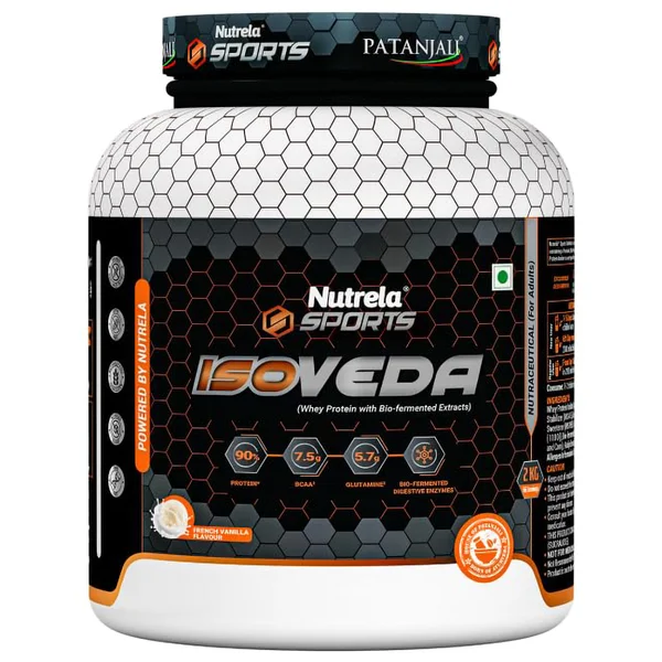 Patanjali Nutrela Sports Isoveda French Vanilla Flavour Powder, 2 kg