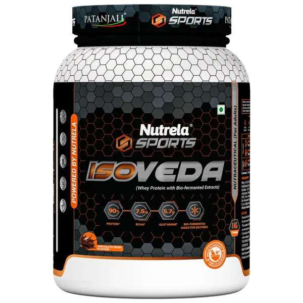 Patanjali Nutrela Sports Isoveda Chocolate Irish Flavour Powder, 1 kg