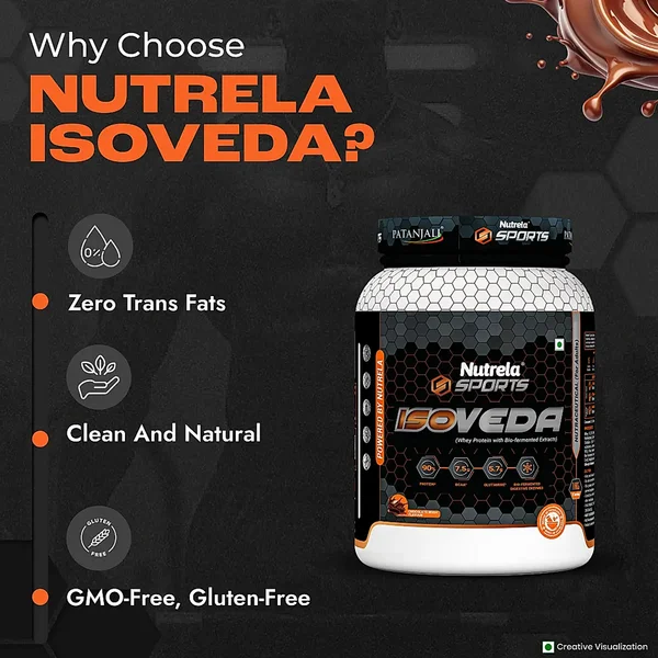 Patanjali Nutrela Sports Isoveda Chocolate Irish Flavour Powder, 2 kg