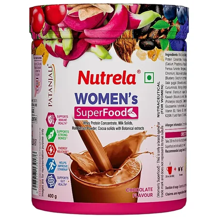 Patanjali Nutrela Womens Superfood Chocolate Flavour Powder, 400 gm