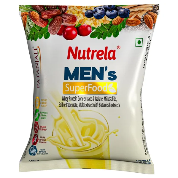 Patanjali Nutrela Superfood Vanilla Flavour for Men, 150 gm