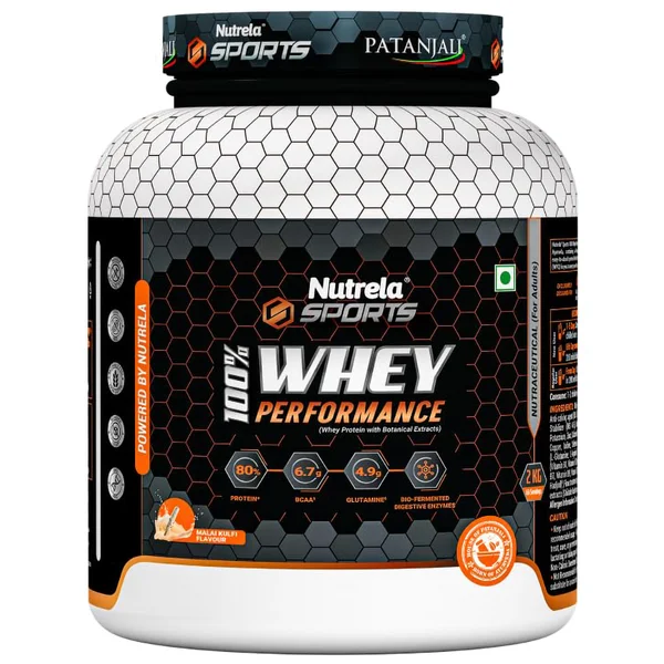 Patanjali Nutrela Sports Whey Per Malai Kulfi Flavour, 2 kg