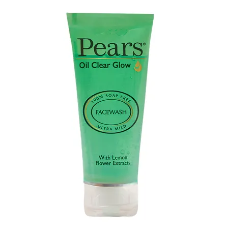 Pears Oil Clear Glow Face Wash 60 gm | With Lemon Flower Extract | Soap Free | For Normal To Oily Skin