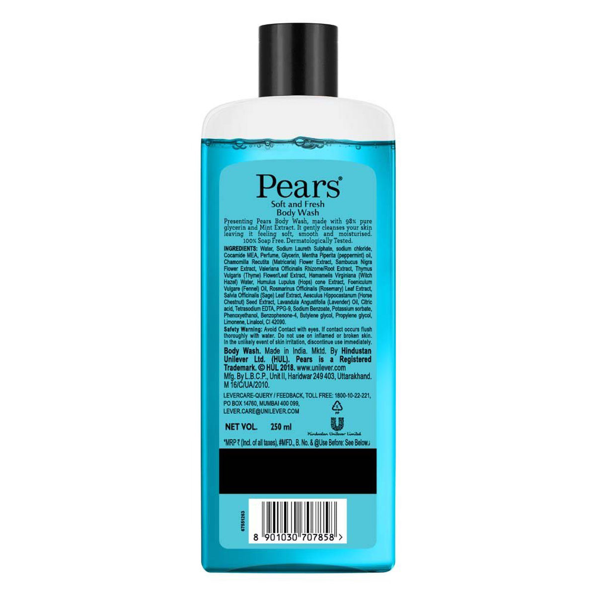 Pears Soft & Fresh Mint Extract Body Wash, 250 ml Price, Uses, Side ...