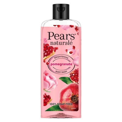 Pears Naturale Brightening Pomegranate Body Wash, 250 ml | 98% Pure Glycerin, Pomegrante &amp; Rose Extract | Gentle Skin Cleansing | For Brighter &amp; Glowing Skin, Pack of 1