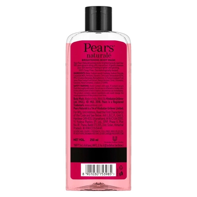 Pears Naturale Brightening Pomegranate Body Wash, 250 ml | 98% Pure Glycerin, Pomegrante &amp; Rose Extract | Gentle Skin Cleansing | For Brighter &amp; Glowing Skin, Pack of 1