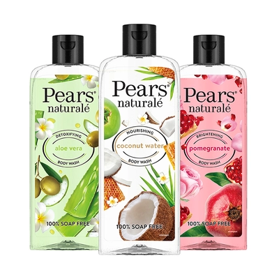 Pears Naturale Brightening Pomegranate Body Wash, 250 ml | 98% Pure Glycerin, Pomegrante &amp; Rose Extract | Gentle Skin Cleansing | For Brighter &amp; Glowing Skin, Pack of 1