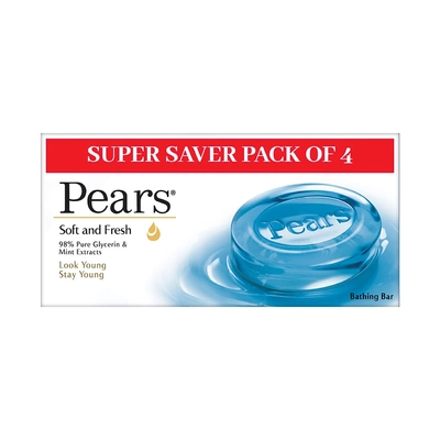 Pears Soft and Fresh Soap Bar, 4x125 gm, Pack of 1