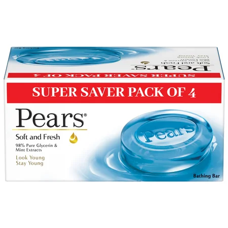 Pears Soft and Fresh Soap Bar, 4x125 gm