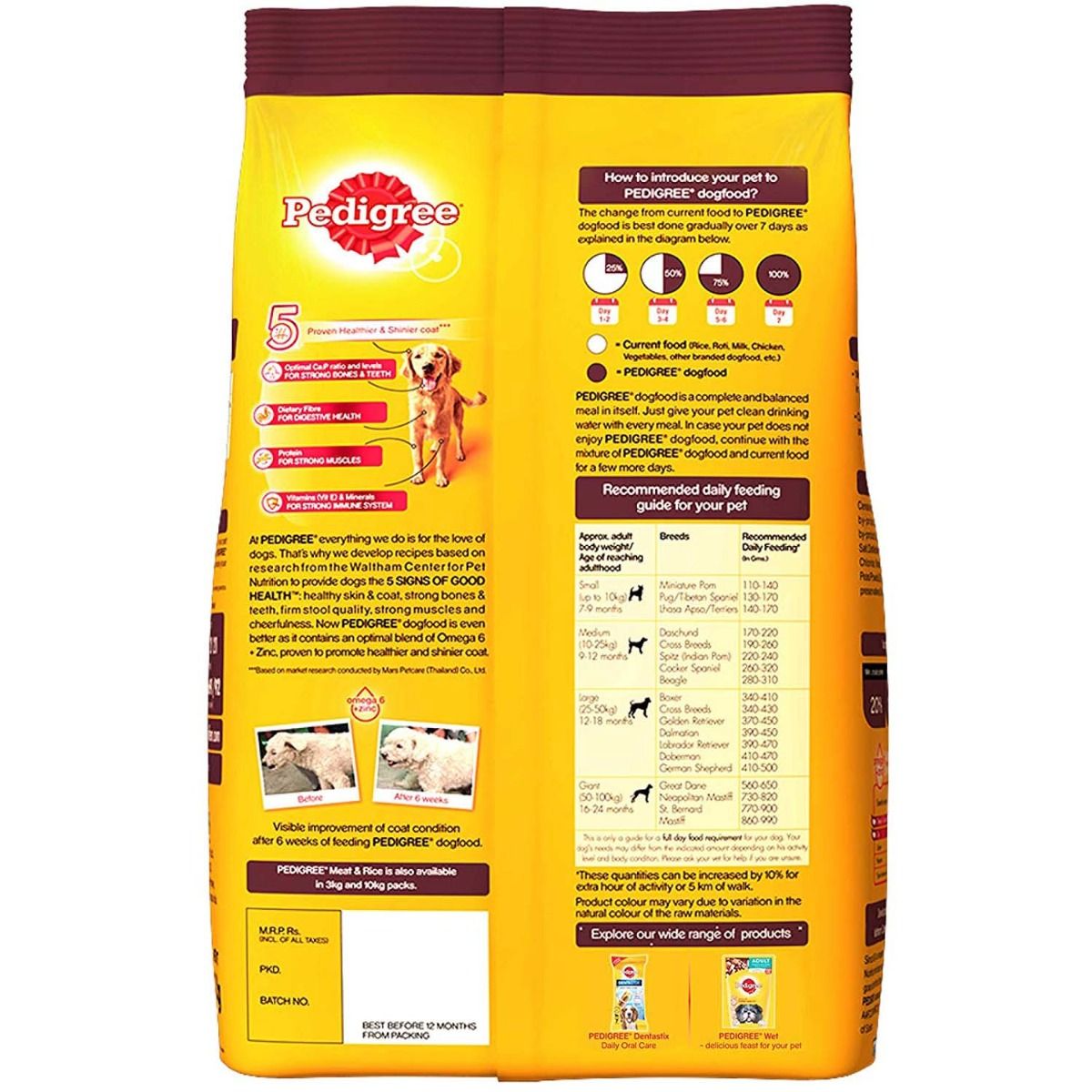 Pedigree Adult Dog Food With Meat & Rice, 1.2 kg Price, Uses, Side