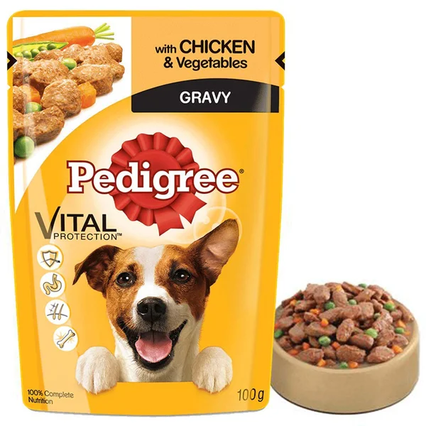 Pedigree Adult Dog Food With Chicken & Vegetables, 100 gm