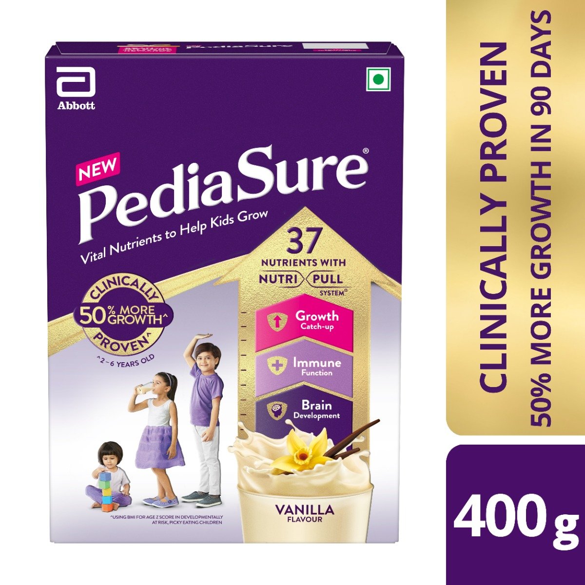 Pediasure Vanilla Flavour Nutrition Powder for Kids Growth, 400 gm, Pack of 1 Pediasure Vanilla Flavour Nutrition Powder for Kids Growth, 400 gm, Pack of 1