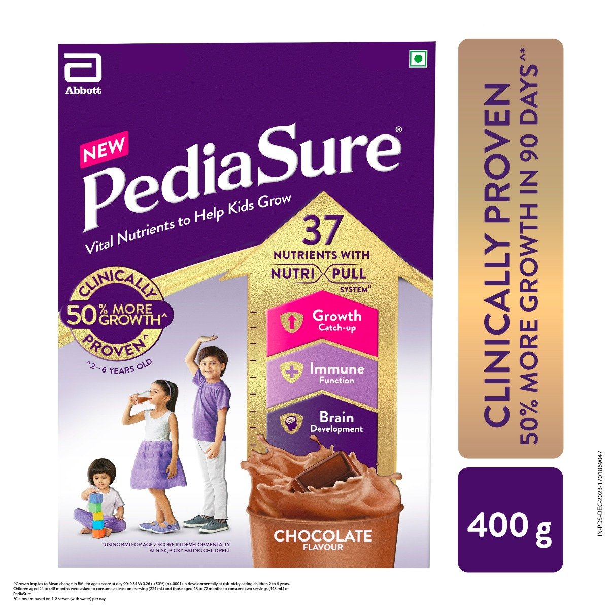 Pediasure Chocolate Flavour Nutrition Powder for Kids Growth, 400 gm, Pack of 1 Pediasure Chocolate Flavour Nutrition Powder for Kids Growth, 400 gm, Pack of 1