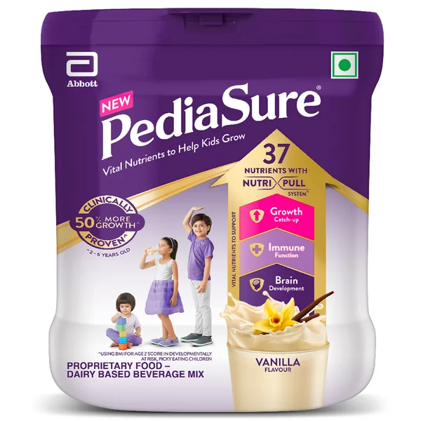Pediasure Vanilla Flavour Nutrition Powder for Kids Growth, 375 gm Jar