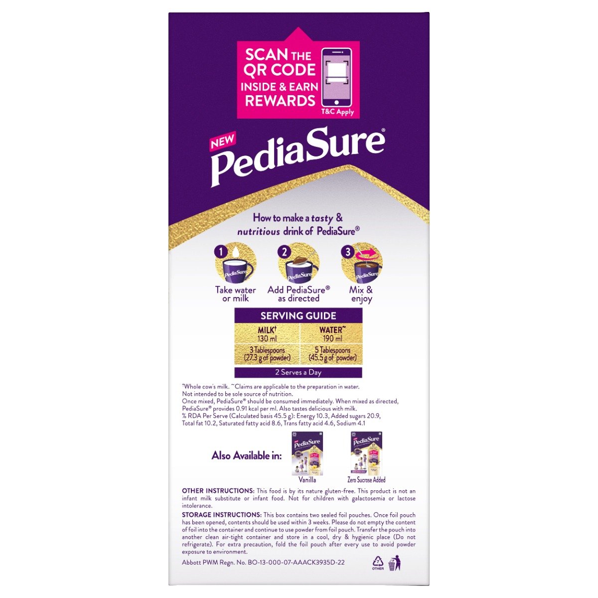 Pediasure Vanilla Flavour Nutrition Powder for Kids Growth, 200 gm, Pack of 1 Pediasure Vanilla Flavour Nutrition Powder for Kids Growth, 200 gm, Pack of 1