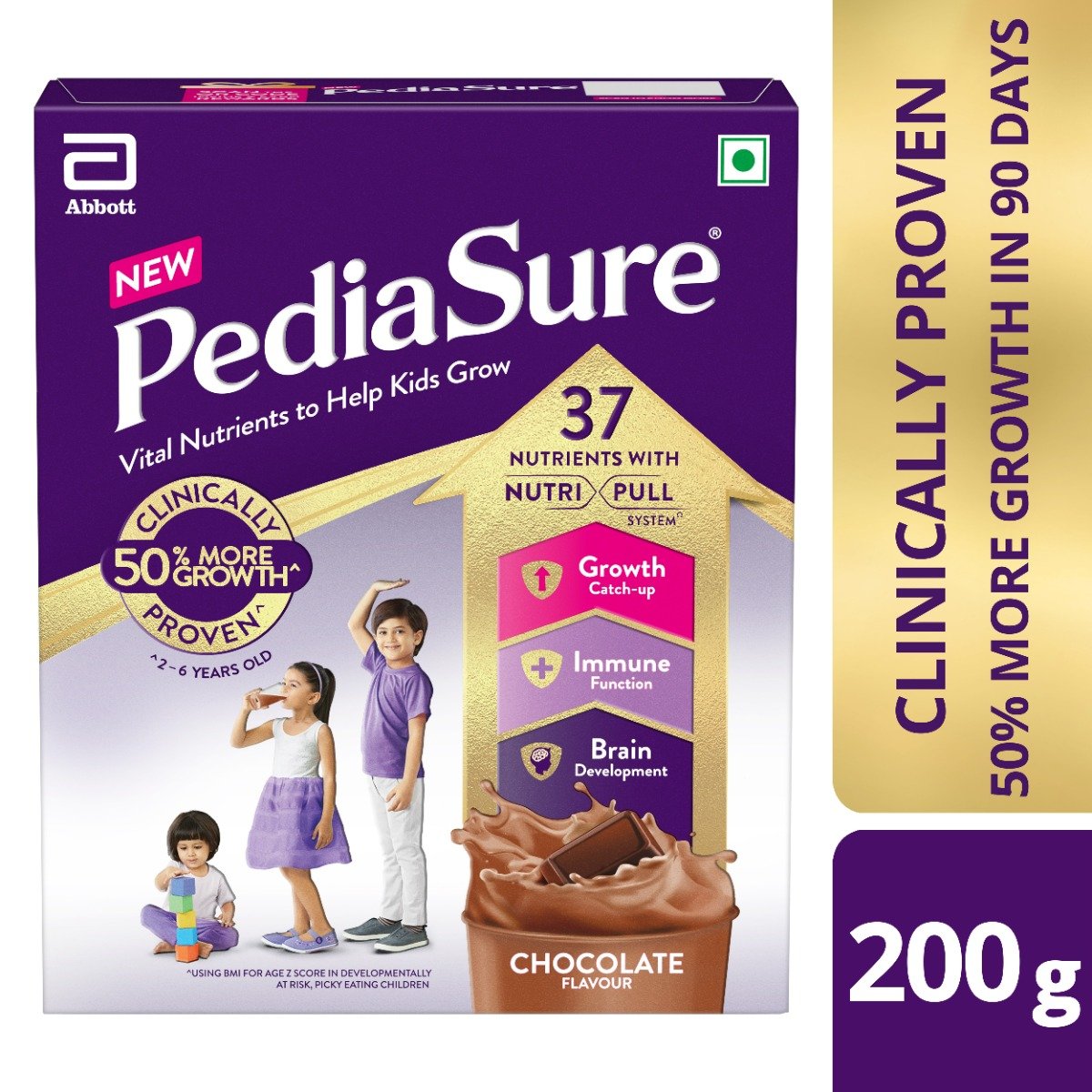Pediasure Chocolate Flavour Nutrition Powder for Kids Growth, 200 gm, Pack of 1 Pediasure Chocolate Flavour Nutrition Powder for Kids Growth, 200 gm, Pack of 1