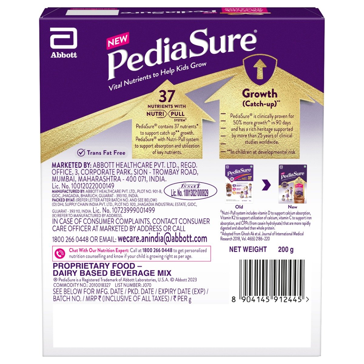 Pediasure Chocolate Flavour Nutrition Powder for Kids Growth, 200 gm, Pack of 1 Pediasure Chocolate Flavour Nutrition Powder for Kids Growth, 200 gm, Pack of 1