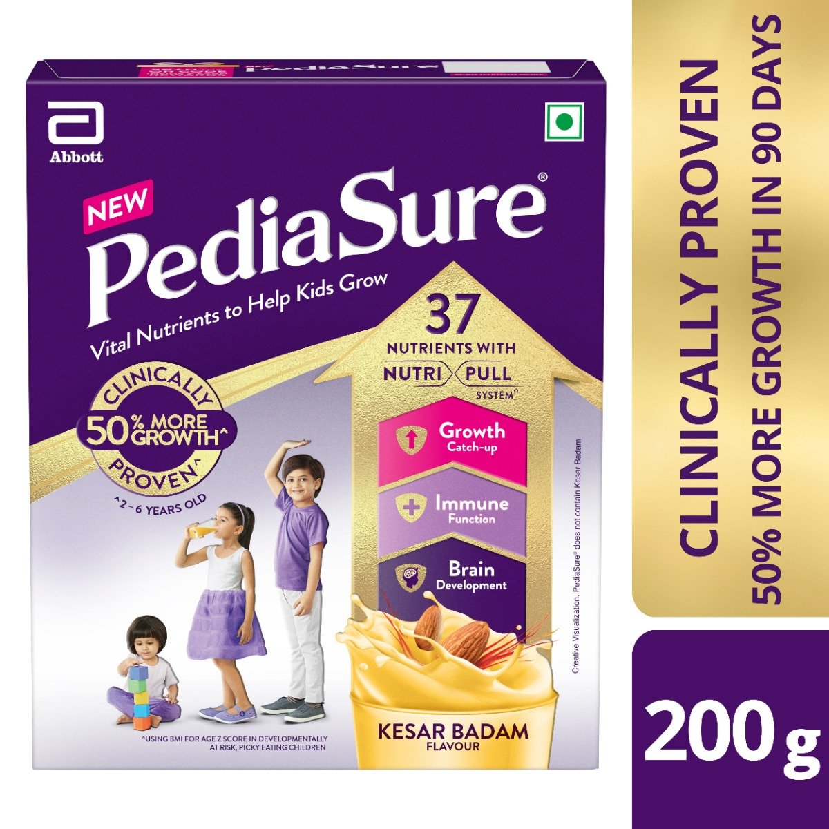 Pediasure Kesar Badam Flavour Nutrition Powder for Kids Growth, 200 gm, Pack of 1 Pediasure Kesar Badam Flavour Nutrition Powder for Kids Growth, 200 gm, Pack of 1