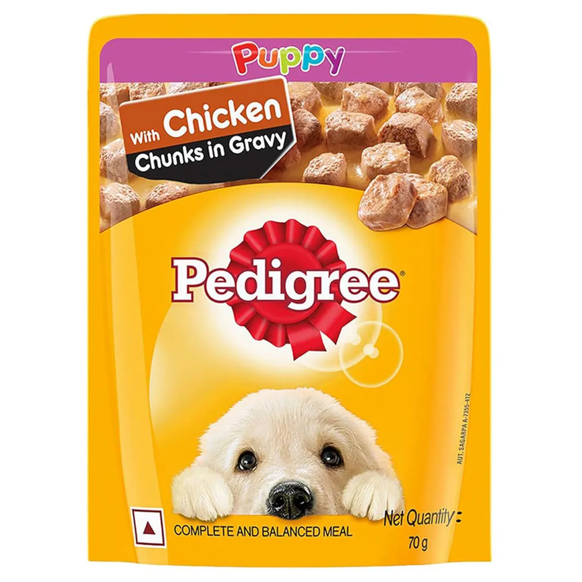 Buy Pedigree Puppy Chicken Chunks in Gravy Wet Food for Dog, 70 gm
