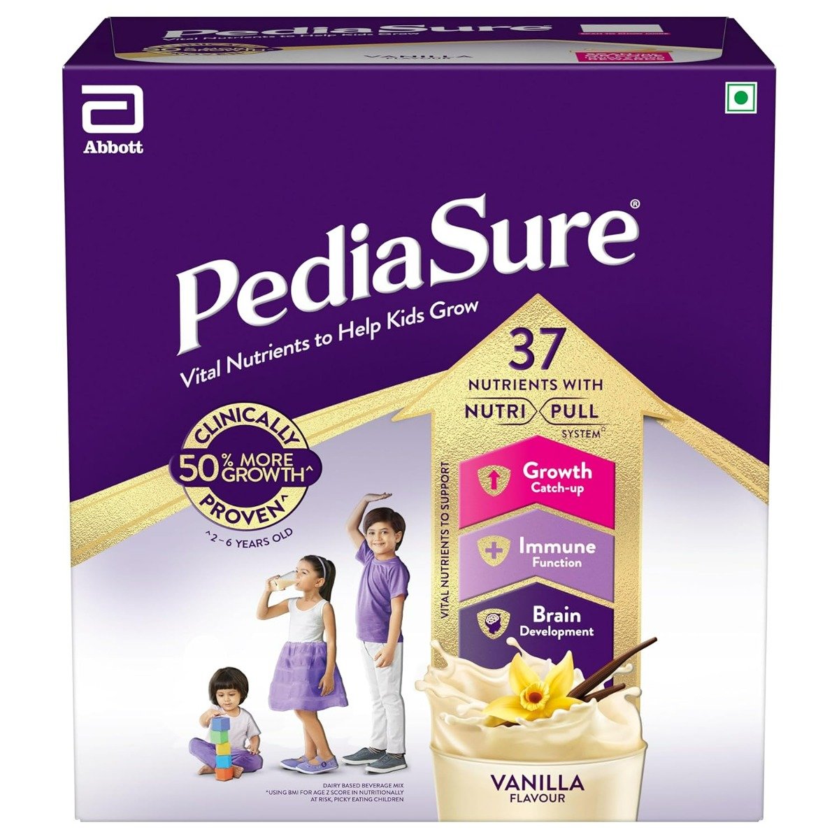 Pediasure Vanilla Flavour Nutrition Powder for Kids Growth, 1.9 kg, Pack of 1 Pediasure Vanilla Flavour Nutrition Powder for Kids Growth, 1.9 kg, Pack of 1