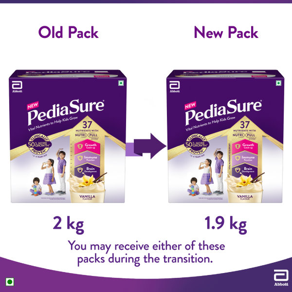 Pediasure Vanilla Flavour Nutrition Powder for Kids Growth, 1.9 kg, Pack of 1 Pediasure Vanilla Flavour Nutrition Powder for Kids Growth, 1.9 kg, Pack of 1