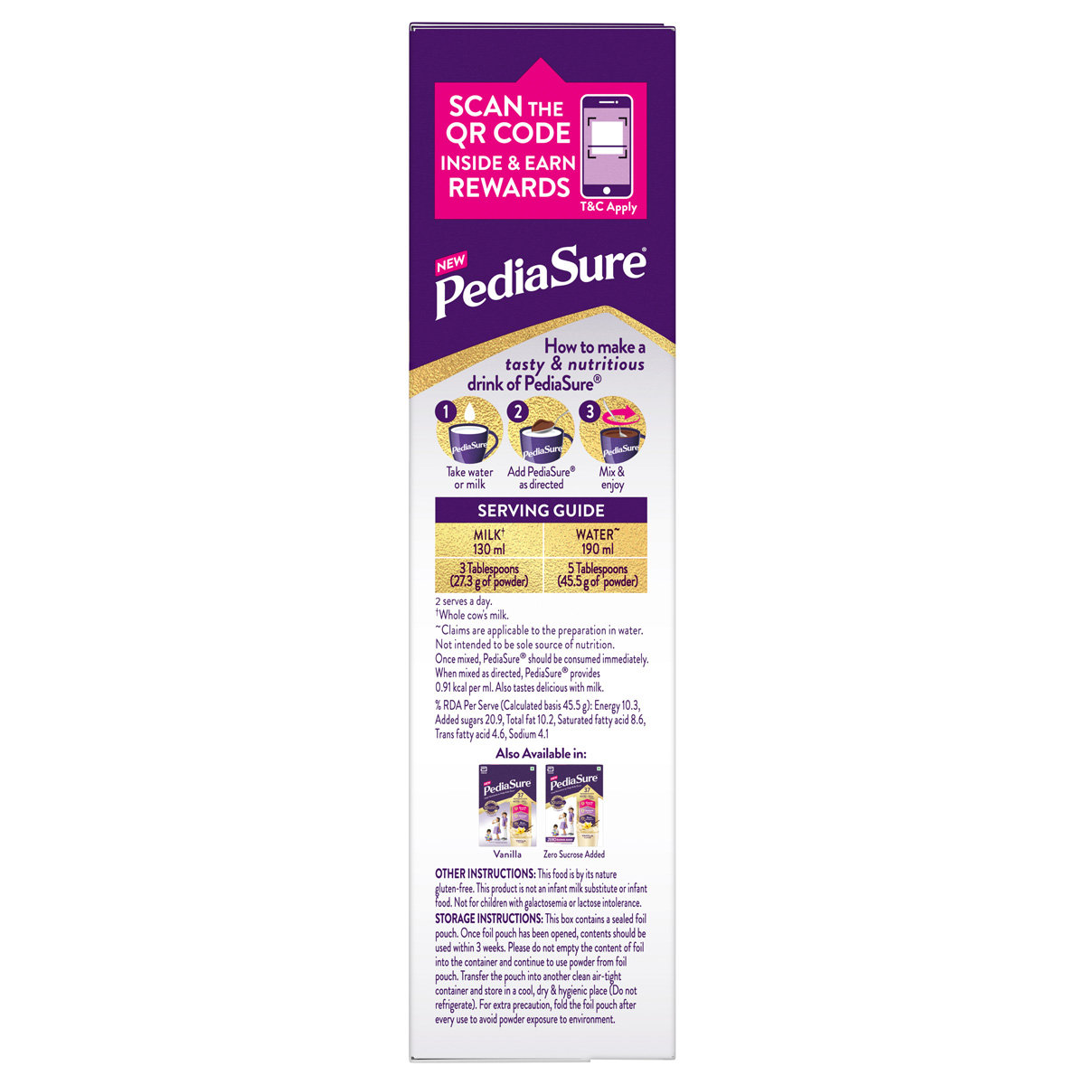 Pediasure Chocolate Flavour Nutrition Powder for Kids Growth, 375 gm Refill Pack, Pack of 1 Pediasure Chocolate Flavour Nutrition Powder for Kids Growth, 375 gm Refill Pack, Pack of 1