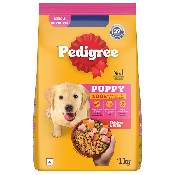 Pedigree Chicken & Milk Dry Food for Puppy Dog, 1 kg