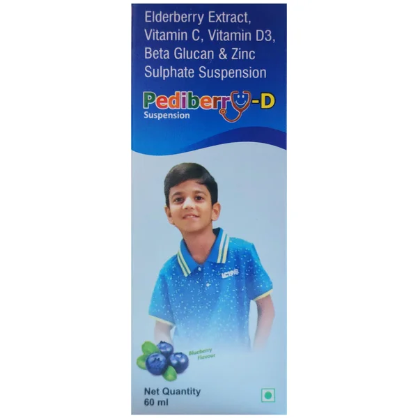 Pediberry-D Blueberry Flavour Oral Suspension 60 ml