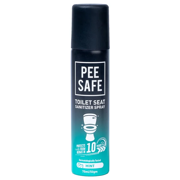 Pee Safe Toilet Seat Sanitizer Mint Spray 75 ml | Protects From Germs In 10 Second On Toilet Seat | Reduces Risk Of UTI &amp; Toilet Borne Infections, Pack of 1