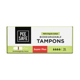 Pee Safe 100% Organic Cotton Biodegradable Super Plus Tampons, 16 Count, Pack of 1