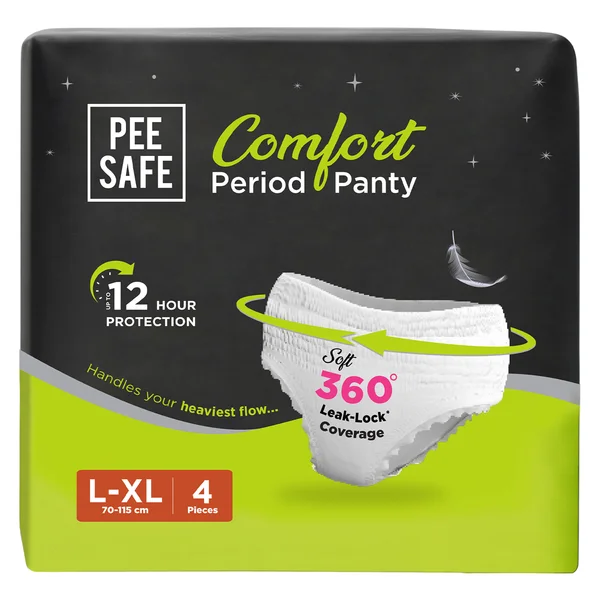 Pee Safe Comfort Period Panty L-XL, 4 Count