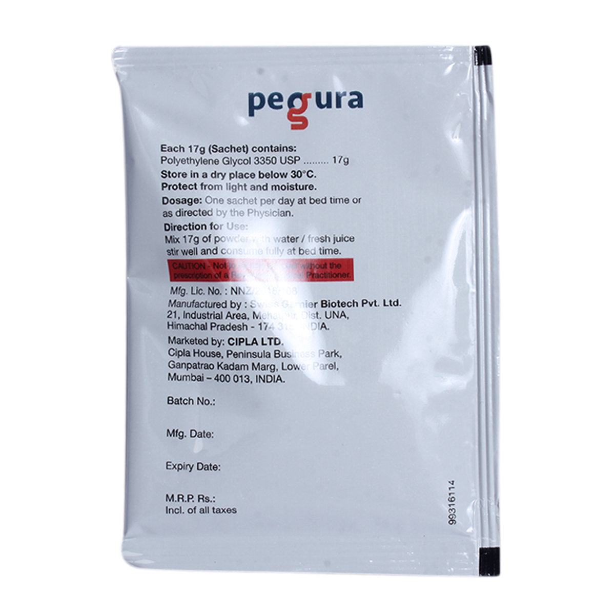 Pegura Powder 17gm, Pack of 1 SACHET Pegura Powder 17gm, Pack of 1 SACHET